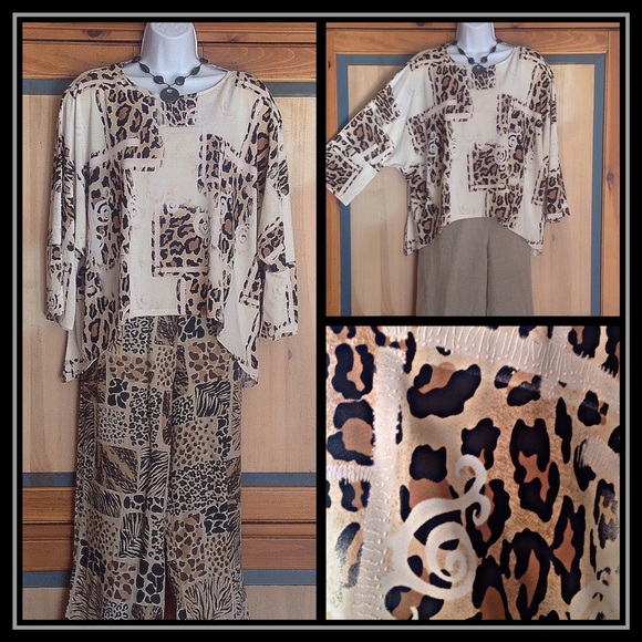 Textured Animal Print Lagenlook Tunic European - Picture 3 of 5
